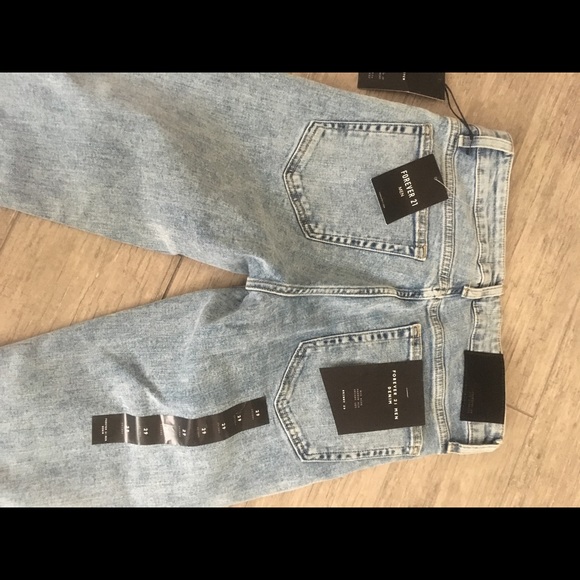 NWT Men's Forever 21 Button Fly High Rise Skinny Denim Jeans - Picture 7 of 7